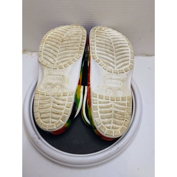 Tie-Dye Multicolor Crocs Clogs With Adjustable Strap  Size 9/11 - Picture 4 of 6